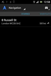 Slide your finger right on the display.Your favourite locations are displayed.Press the required destination.