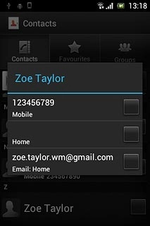 Press the required phone number, if required.