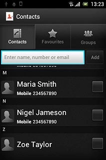 Press the required contact.