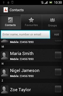 Press the required contact.