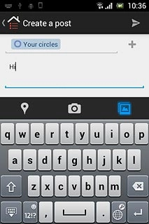 Key in text for the picture.Press the send icon.