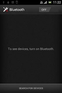 Press the indicator next to Bluetooth to select ON.