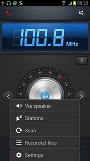 Press Via speaker or Via earphones (depending on the current setting).