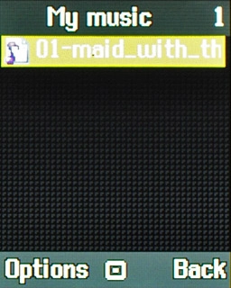 Highlight the required audio file and press the Navigation key.