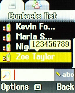 Highlight the required contact and press Connect.