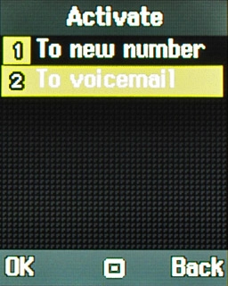 Scroll to To voicemail and press the Navigation key.