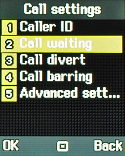 Scroll to Call waiting and press the Navigation key.