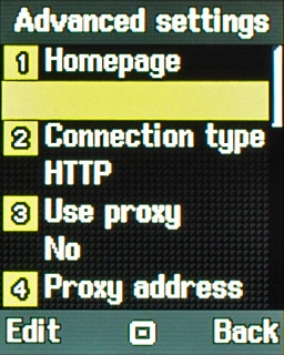 Highlight the field below Homepage.