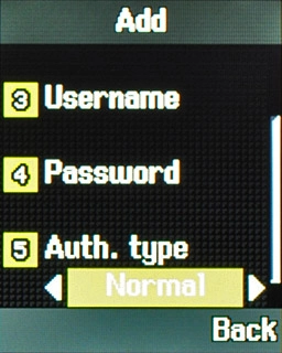 Highlight the field below Auth. type.