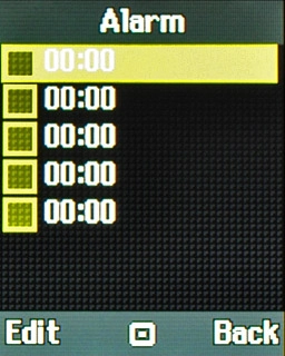 Highlight the required alarm and press Edit.