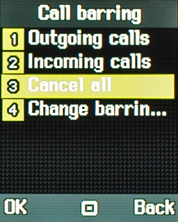 Scroll to Cancel all and press the Navigation key.