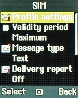 Scroll to Profile settings and press the Navigation key.