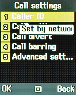 Scroll to Caller ID and press the Navigation key.