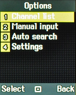 Scroll to Channel list and press the Navigation key.