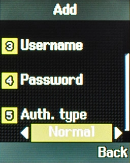Highlight the field below Auth. type.