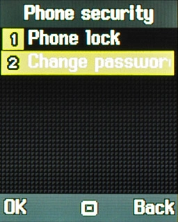 Scroll to Change password and press the Navigation key.