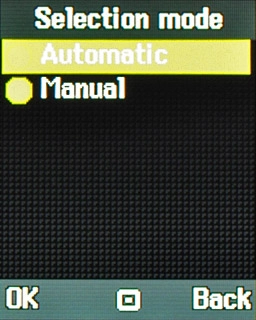 Scroll to Automatic and press the Navigation key.