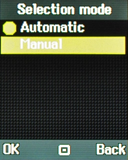 Scroll to Manual and press the Navigation key.