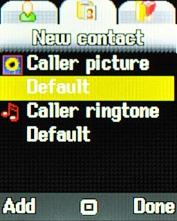 Highlight the field below Caller picture and press the Navigation key.