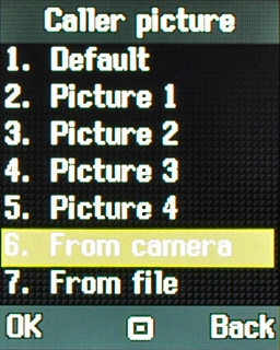 If you selected From camera: