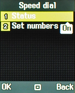 Scroll to Status and press the Navigation key.