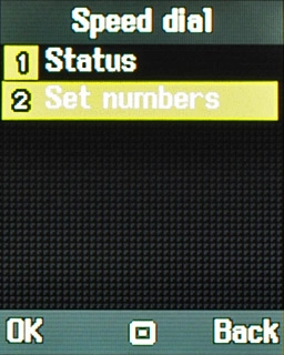 Scroll to Set numbers and press the Navigation key.