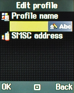 Highlight the field below Profile name and Vodafone SMS