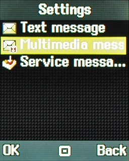 Scroll to Multimedia message and press the Navigation key.