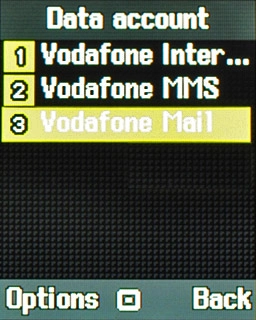 Highlight the required data connection and press Options.