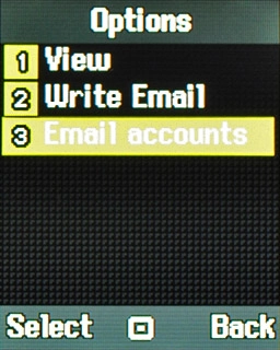 Scroll to Email accounts and press the Navigation key.