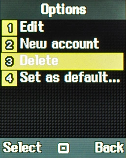 Scroll to Delete and press the Navigation key.