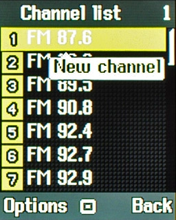 Highlight the required position and press Options.