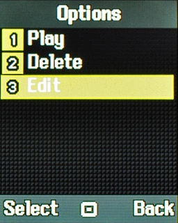 Scroll to Edit and press the Navigation key.