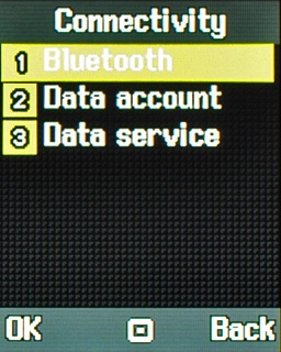 Scroll to Bluetooth and press the Navigation key.
