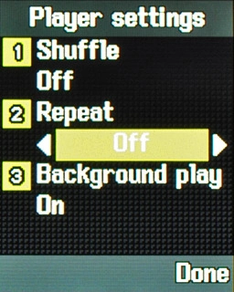 Highlight the field below Repeat and press Navigation key right to select One or Off.