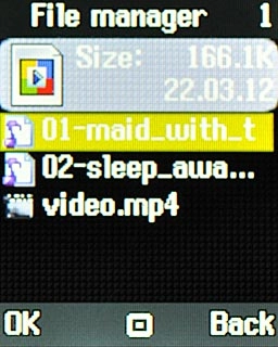 Highlight the required audio file and press the Navigation key.To add more audio files.