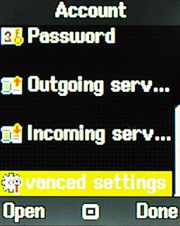 Scroll to Advanced settings and press the Navigation key.