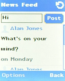 Scroll to Post and press the Navigation key to update your status.