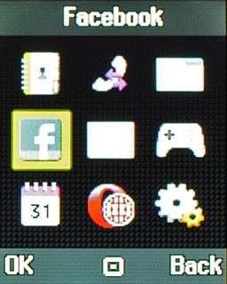Scroll to Facebook and press the Navigation key.