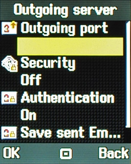 Highlight the field below Outgoing port and key in 25