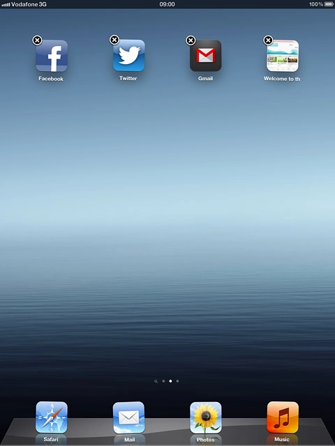 To delete a menu item:Press the x in the top left corner of the required menu item.