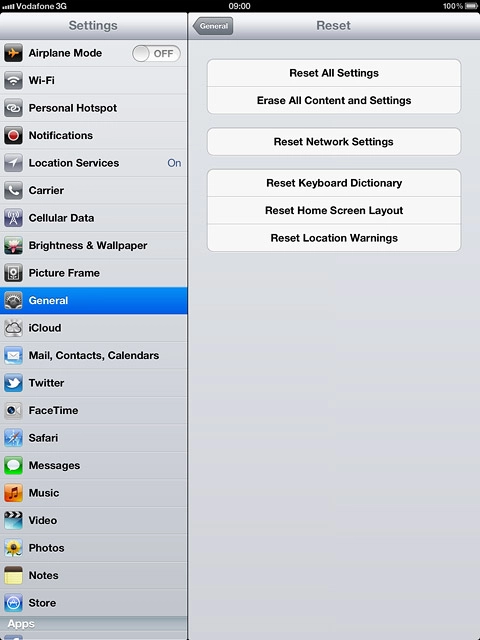 Press Erase All Content and Settings.