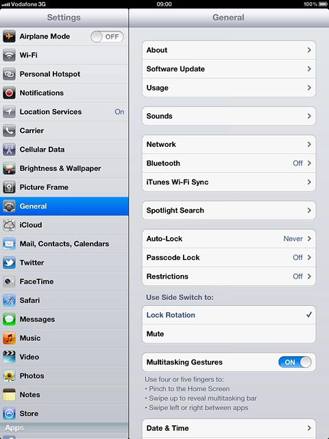 Press the indicator next to Airplane Mode.Depending on the current setting, the function is turned on or off.