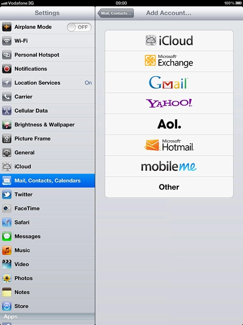 Press the required provider.