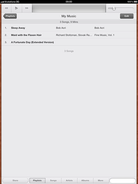 Press the required audio file.