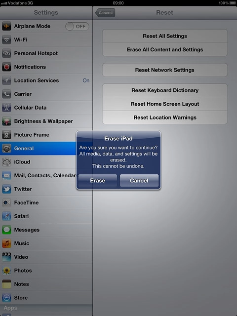 Press Erase to confirm.