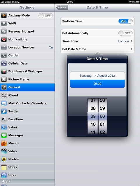 Press Set Date & Time to go back to the settings.