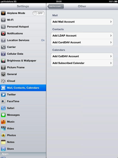 Press Add Mail Account.