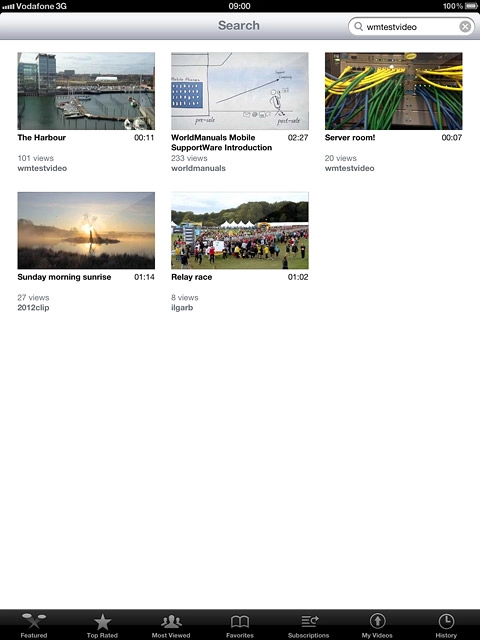 Press the required video clip.