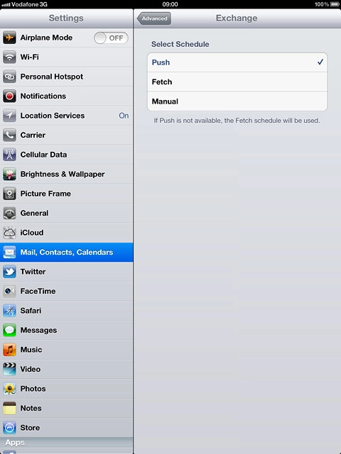Press Push, Fetch or Manual.